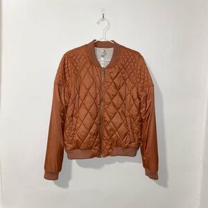 FP Movement Women's Orange Quilted Bomber Jacket